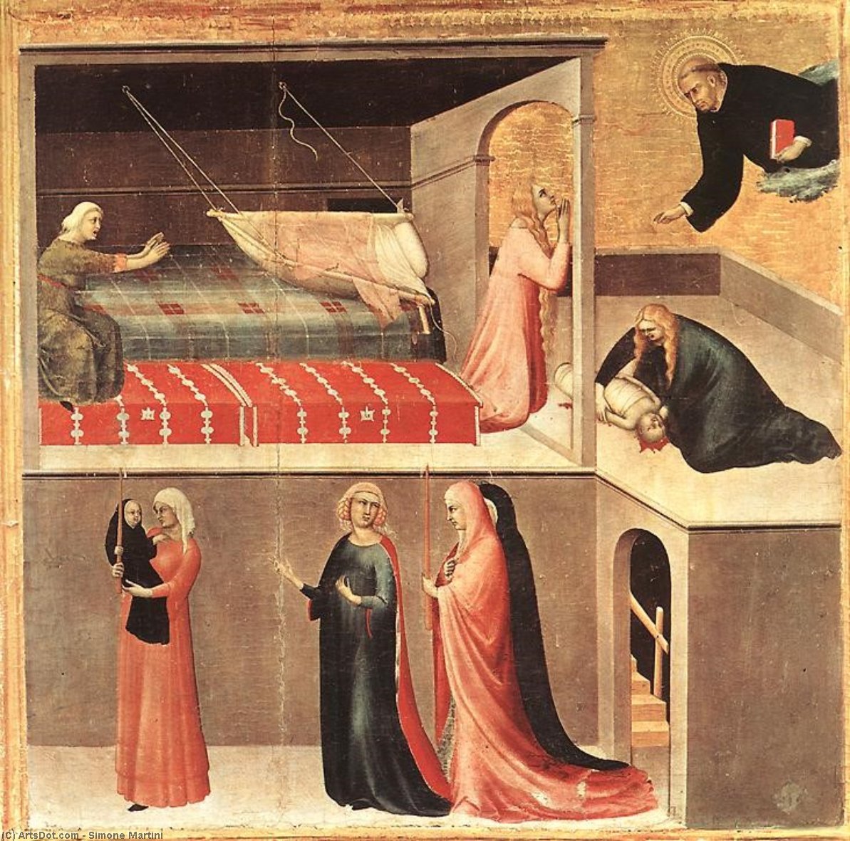 El Retablo Del Bienaventurado Agostino Novello (detalle) — Simone Martini