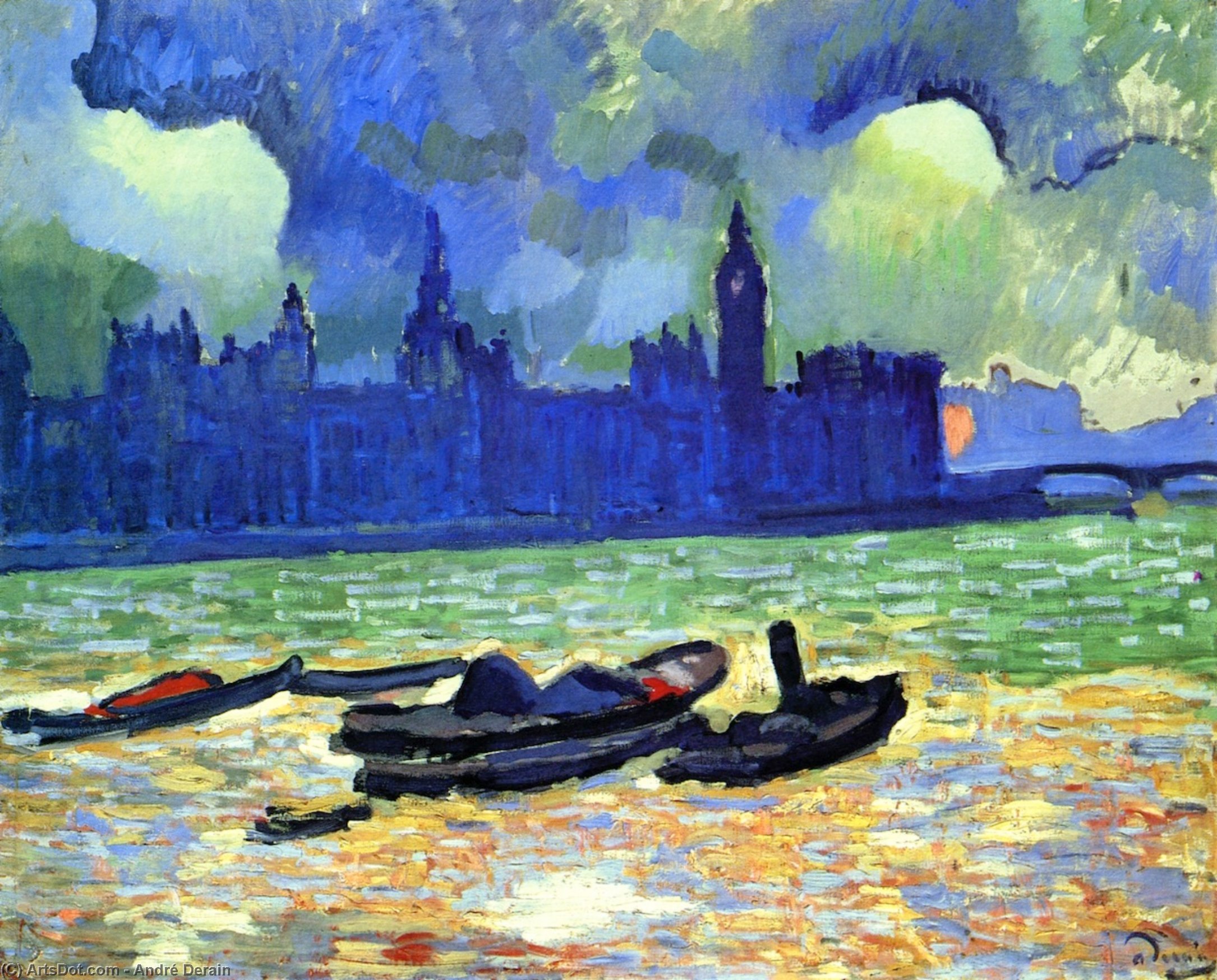 Case Del Parlamento Di Notte, Londra — André Derain