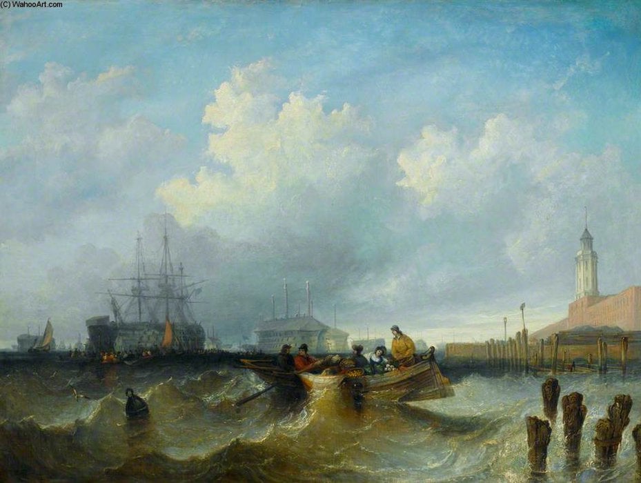 Harbour Scene — Adolphus Knell