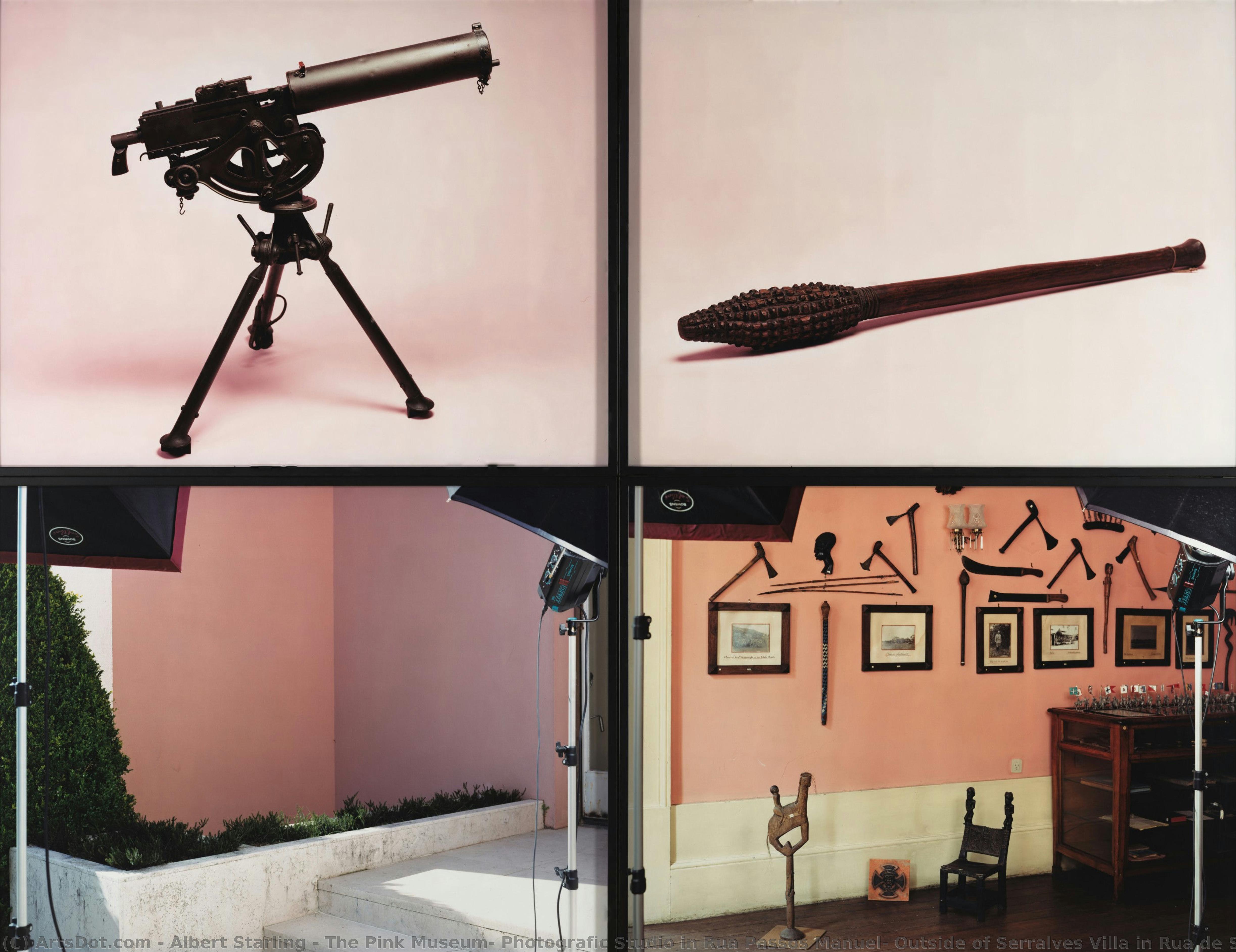 The Pink Museum: Photografic Studio In Rua Passos Manuel, Outside Of Serralves Villa In Rua De Serralves, Museum In Rua Da Alegria, Collection Liga Dos Combatentes, Machine Gun, Club, Hand Grenade, Helmet, Basket, Shell Transportation Basket, Chair ,.... — Albert Starling