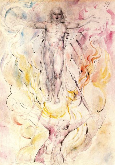 William Blake - Dante worshiping Christ