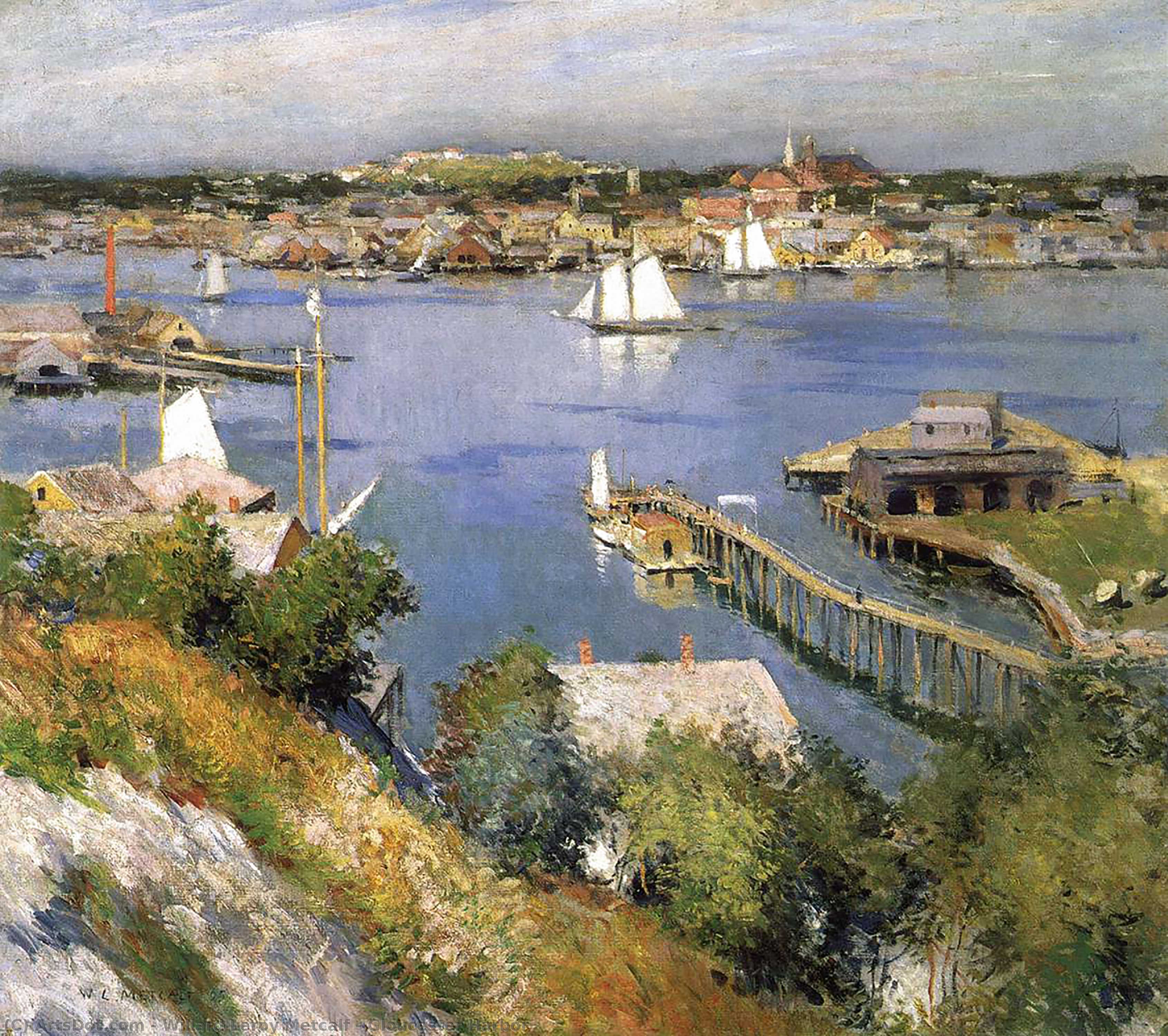 Experience 'gloucester Harbor' By Willard Leroy Metcalf – A Serene 1895 American Impressionist Painting Of Coastal New England. Capture Light & Life In This Timeless Landscape. Gloucester Harbor Artworks_database /en/art/willard-leroy-metcalf-glouceste — ويلارد ليروي ميتكالف