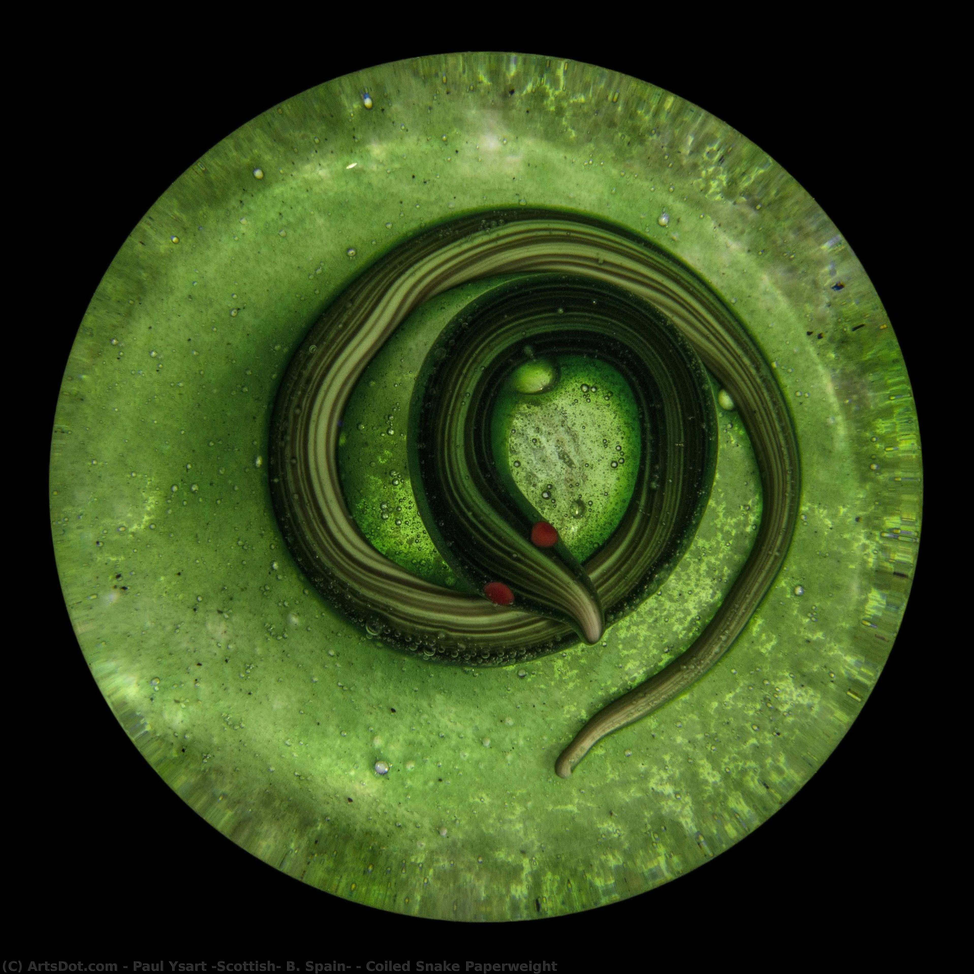 paul ysart (scottish, b. spain), Coiled Snake Paperweight
