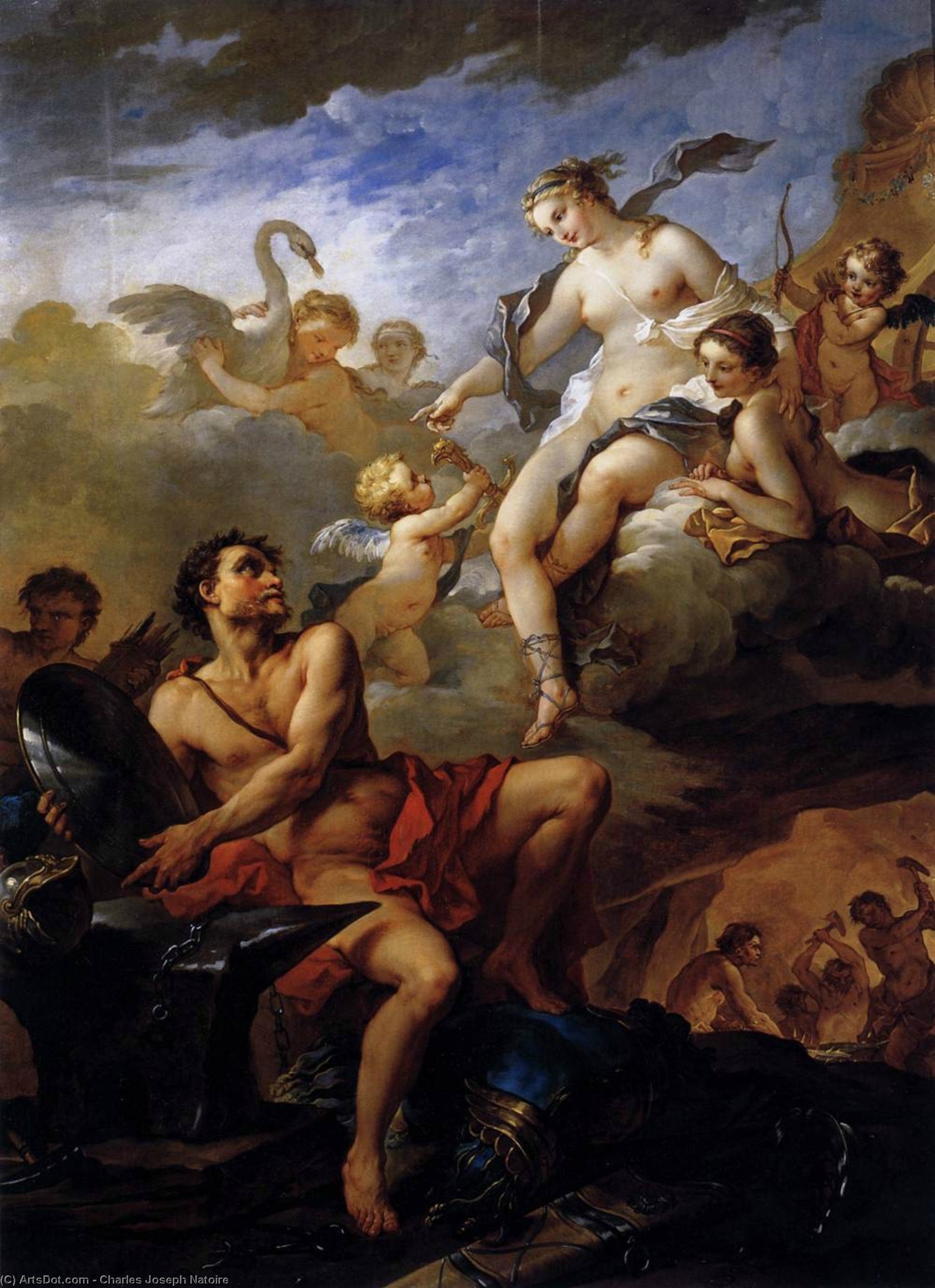 Venus Demanding Arms From Vulcan For Aeneas — Charles-joseph Natoire