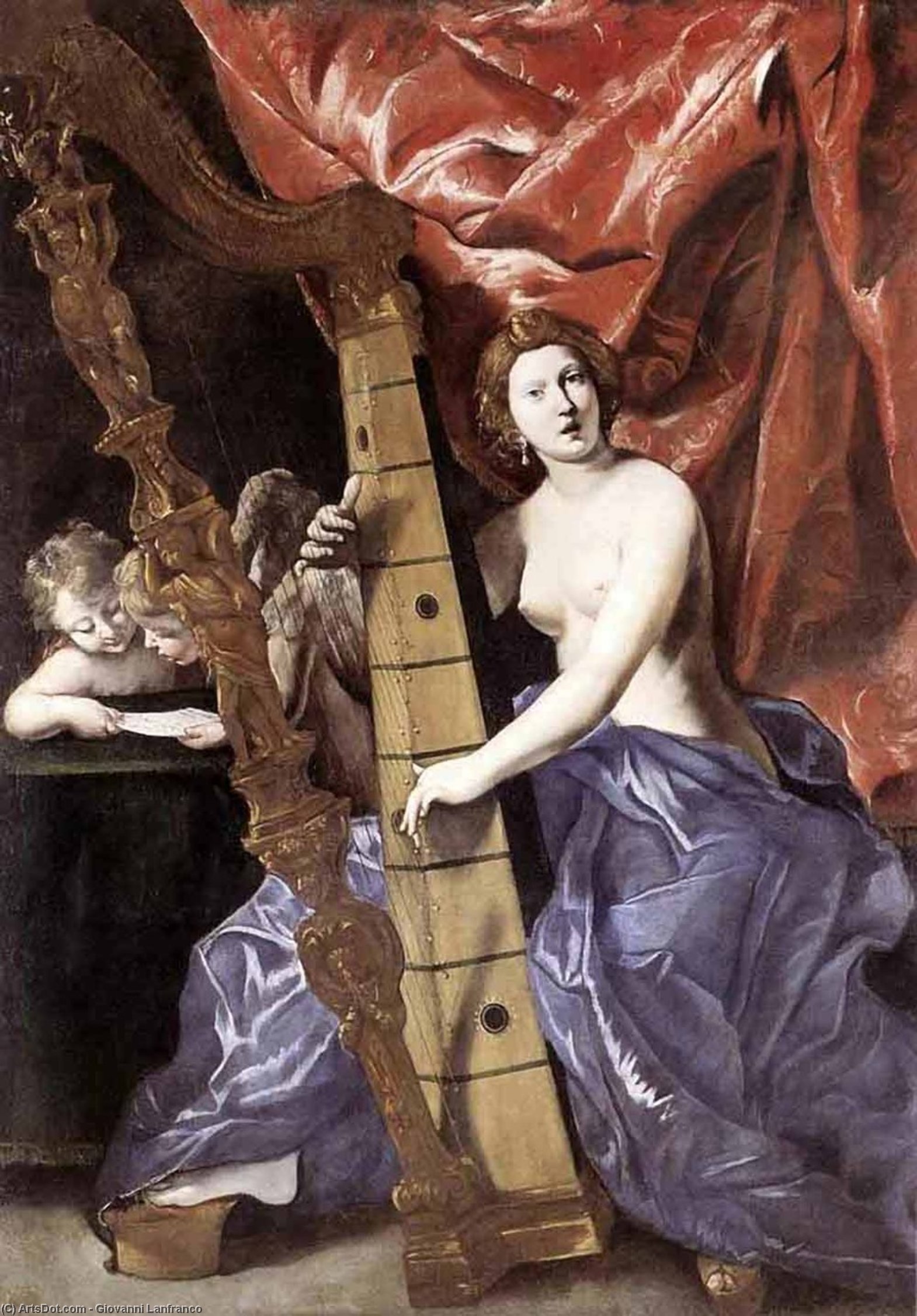 Venus Playing The Harp (allegory Of Music) — Giovanni Lanfranco