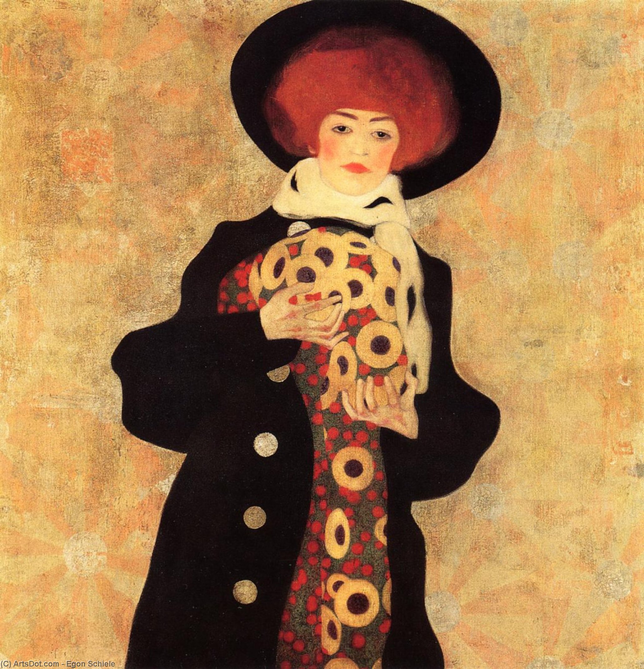 Donna Con Cappello Nero — Egon Schiele
