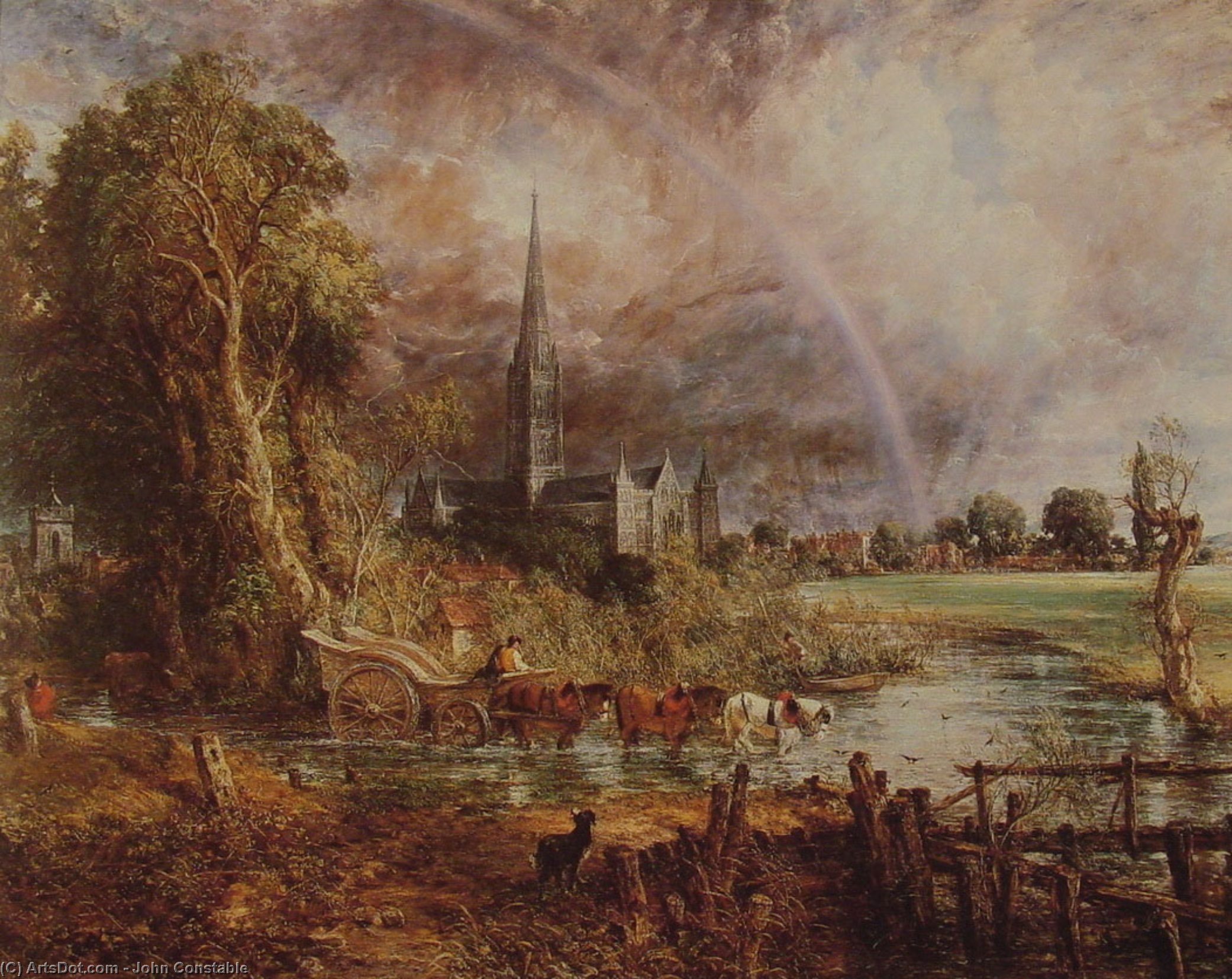 Salisbury Cathedral From The Meadows — John Constable