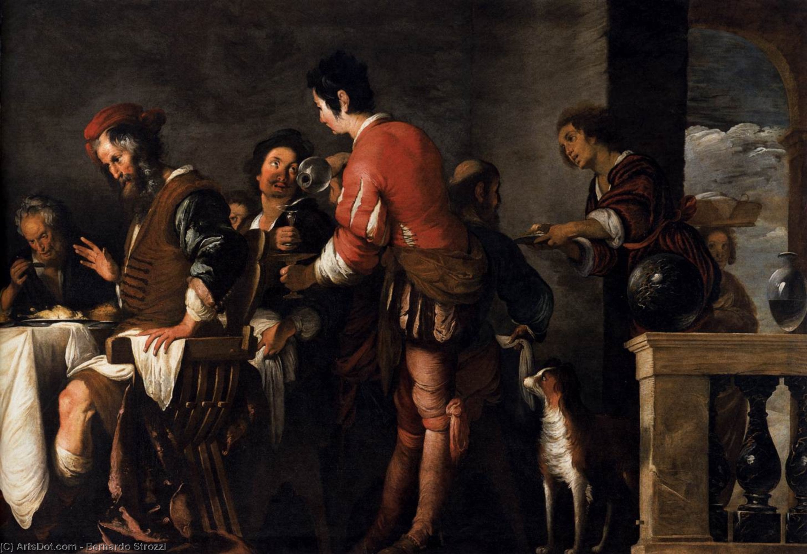 Banchetto A Casa Di Simone (dettaglio) — Bernardo Strozzi