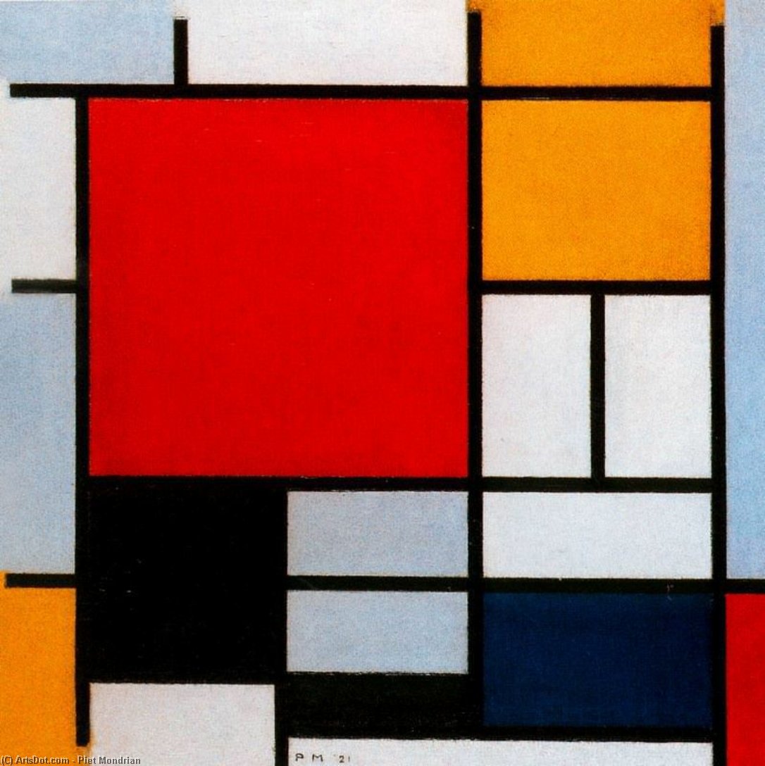 Composition Con Rosso, Giallo E Blu — Piet Mondrian