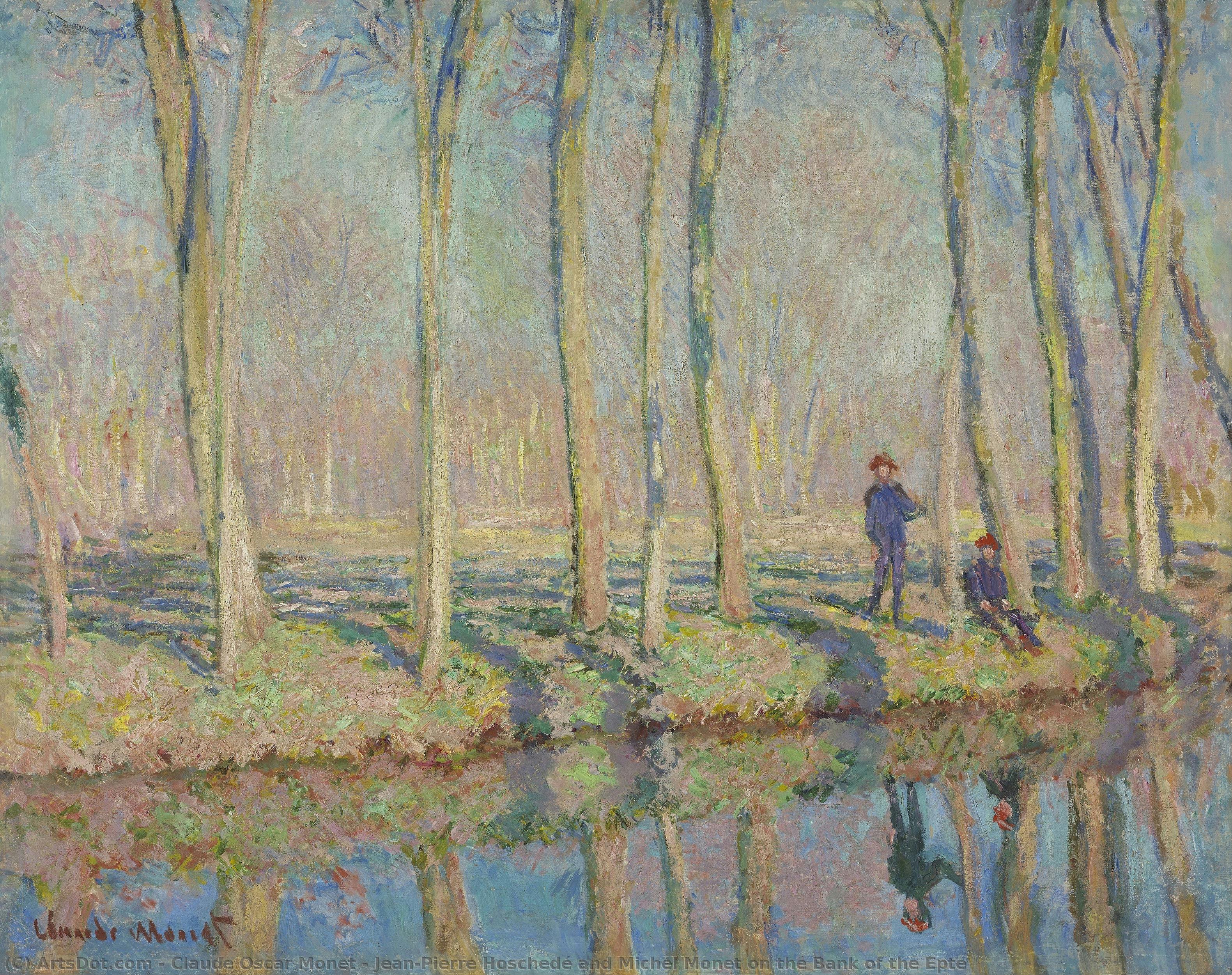 Claude Monet, Jean-Pierre Hoschedé and Michel Monet on the Bank of the Epte