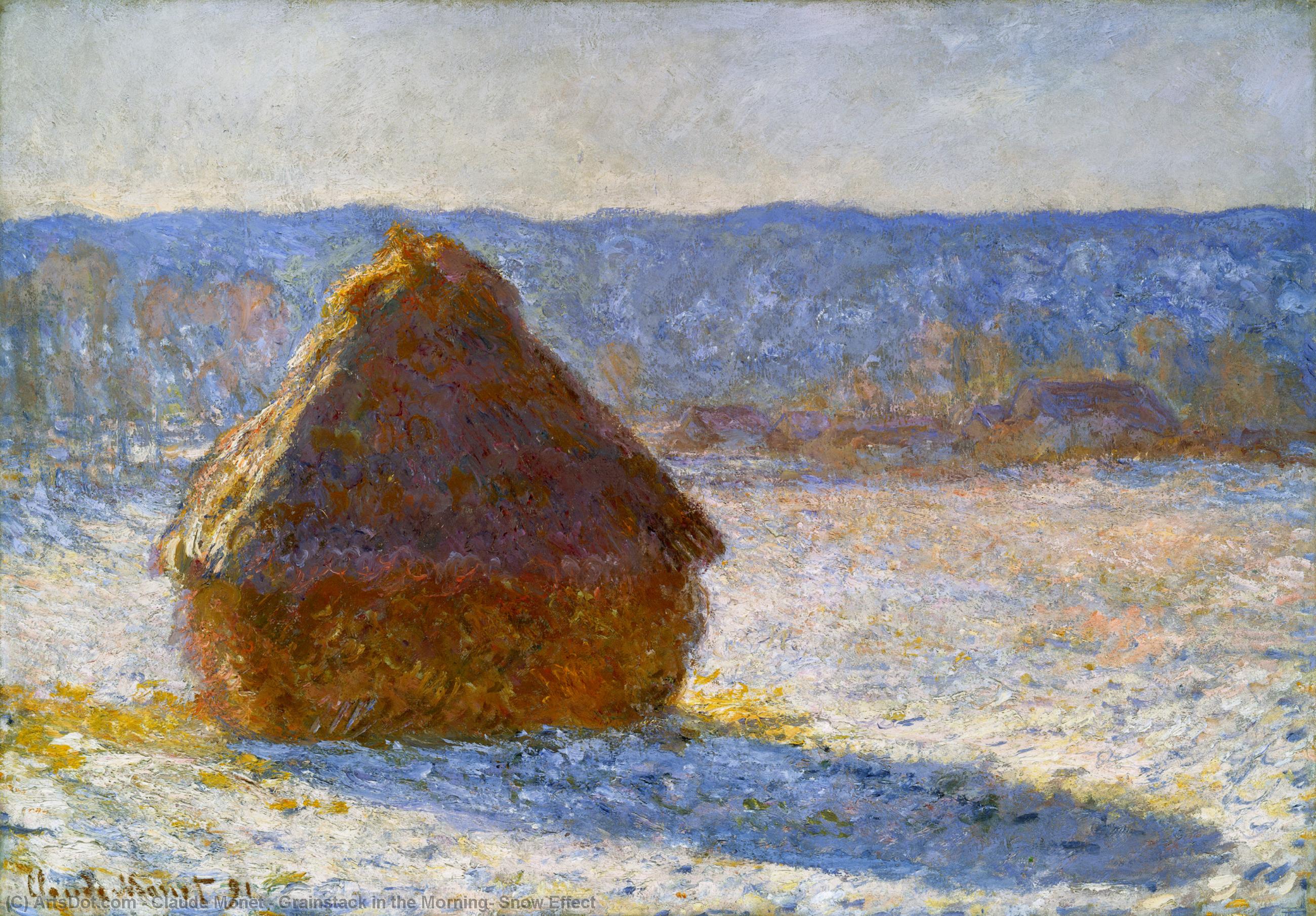 Claude Monet - Grainstack în zăpadă