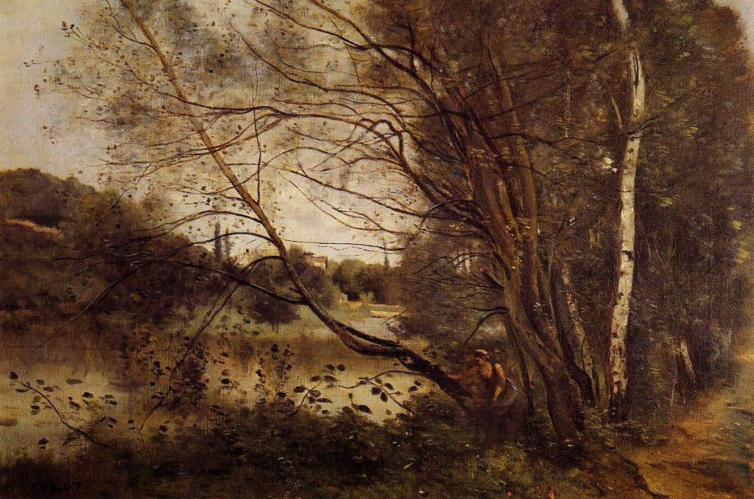 Pond at Ville d'Avray, Leaning Trees