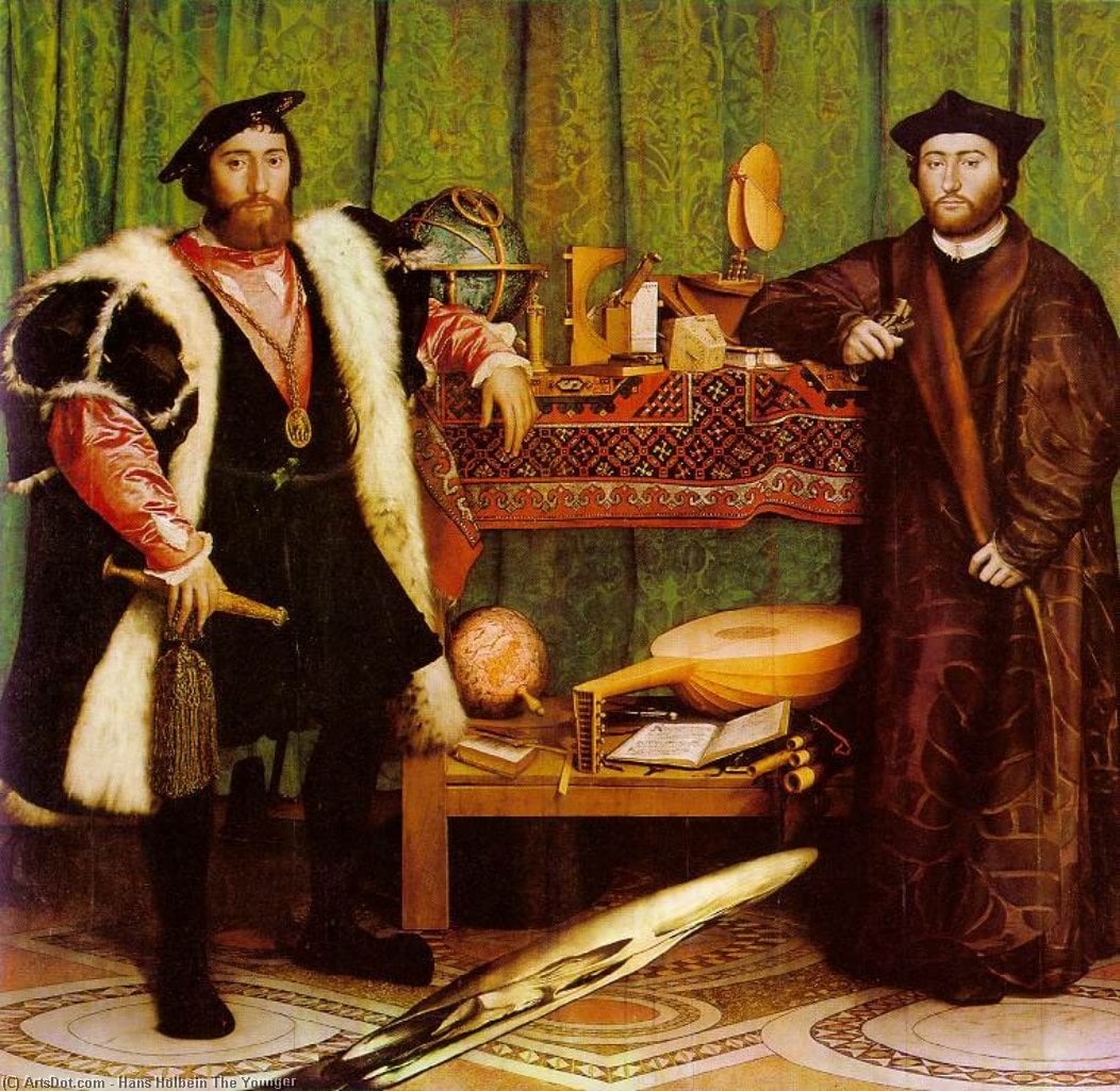 Üzentárküldők (the Ambassadors) — Hans Holbein A Fiatalabb