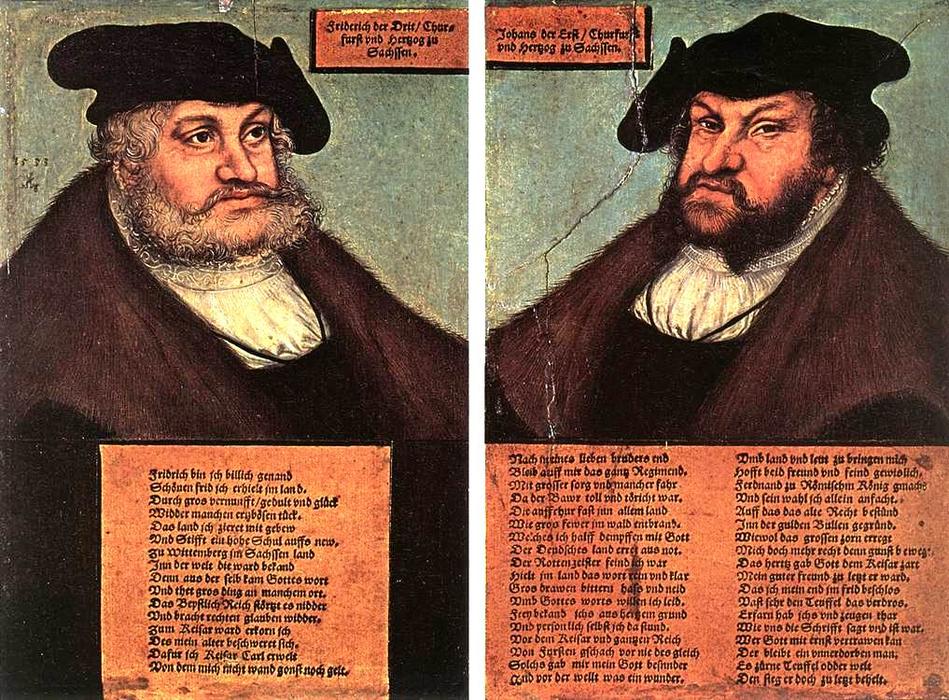 Portraits De Jean I Et Frédéric Iii Le Sage, Électeurs De Saxe — Lucas Cranach L'ancien