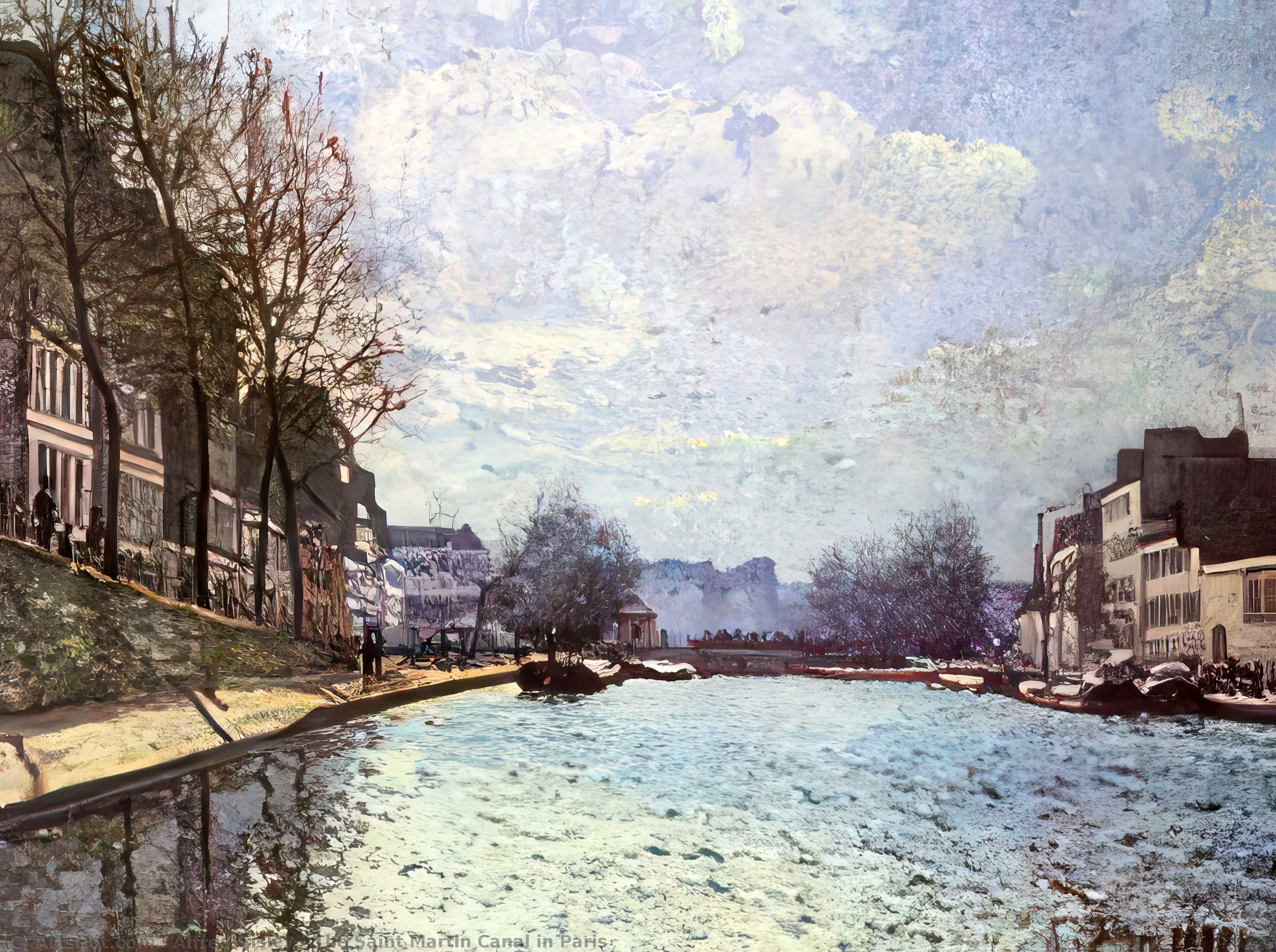 Der Kanal Saint-martin In Paris — Alfred Sisley