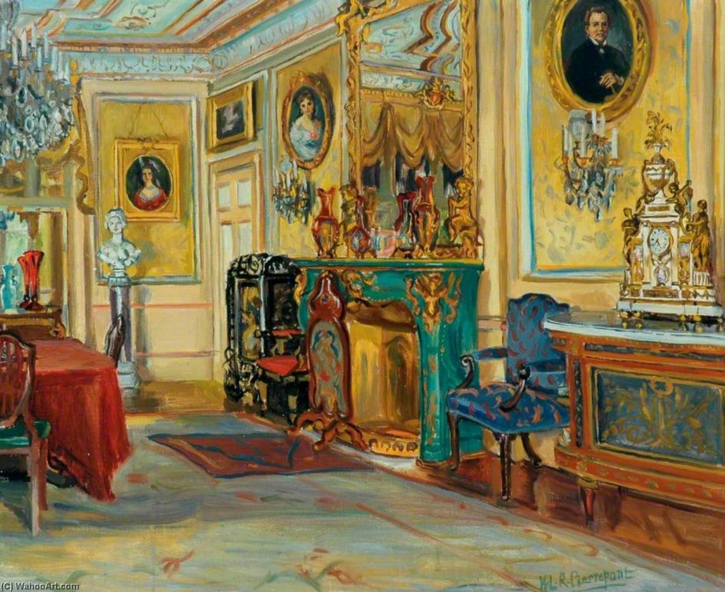 の複製画をお求めください。 Large Drawing Room with a Malachite