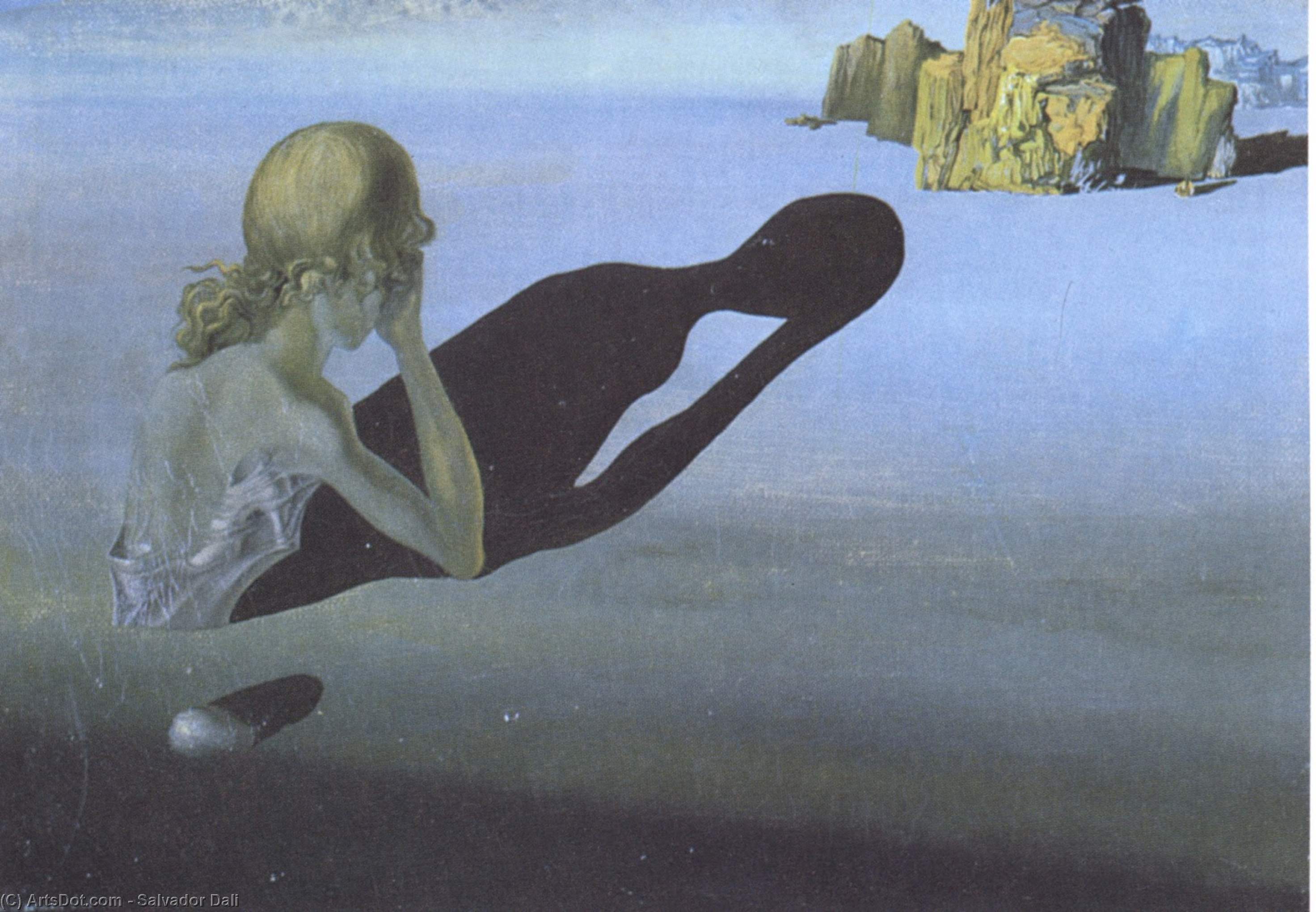 Salvador Dalí - Reue, oder Sphinx eingebettet im Sand