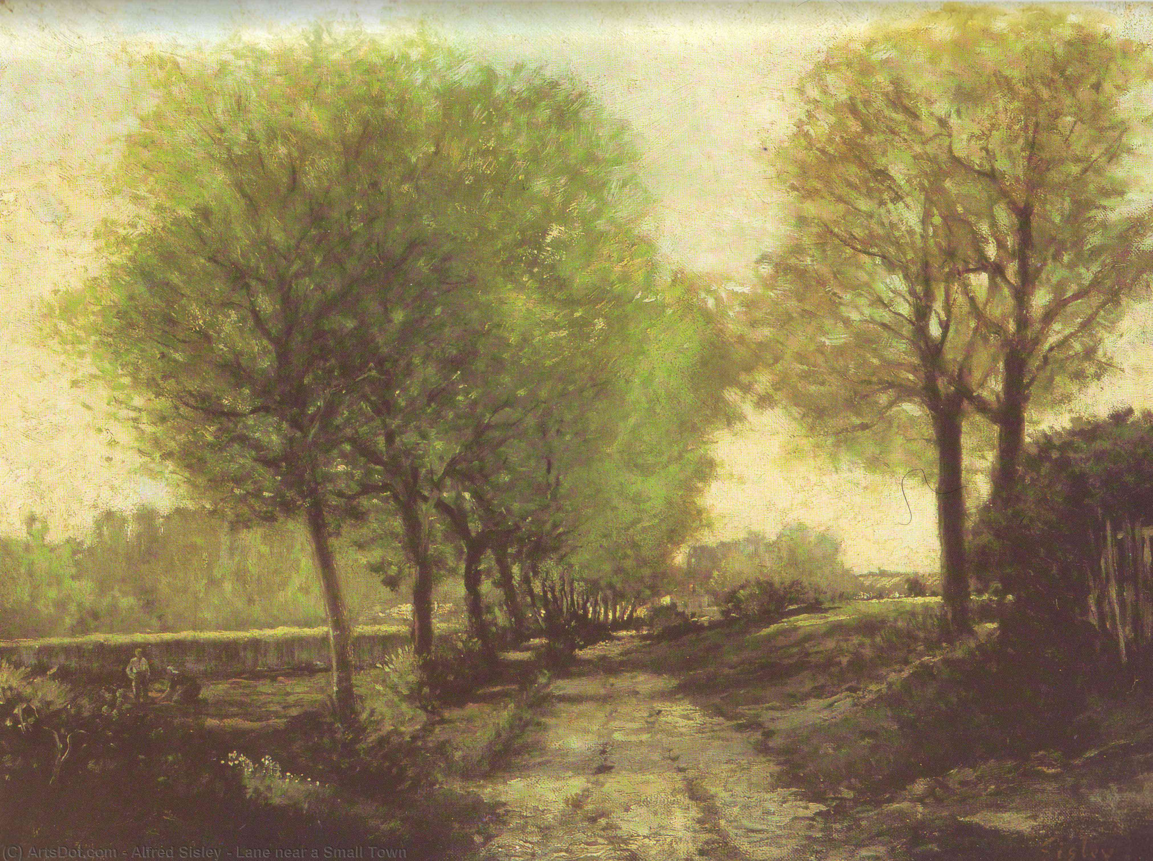 Alfred Sisley - Drum spre un orășel mic