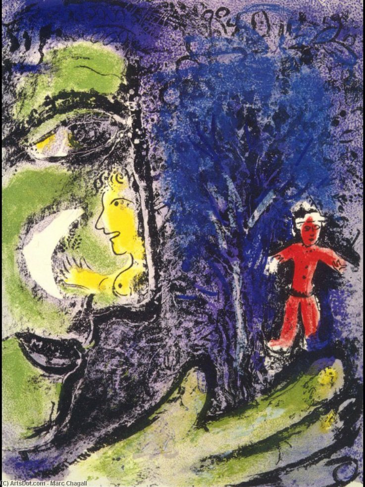 Marc Chagall - Profil og Rød Barn