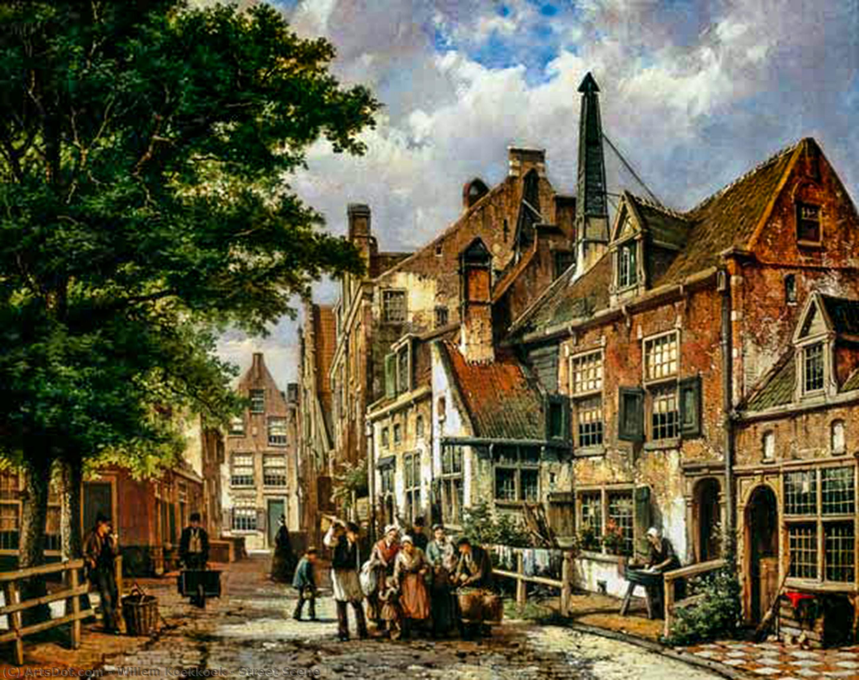 Willem Koekkoek - Street Scene