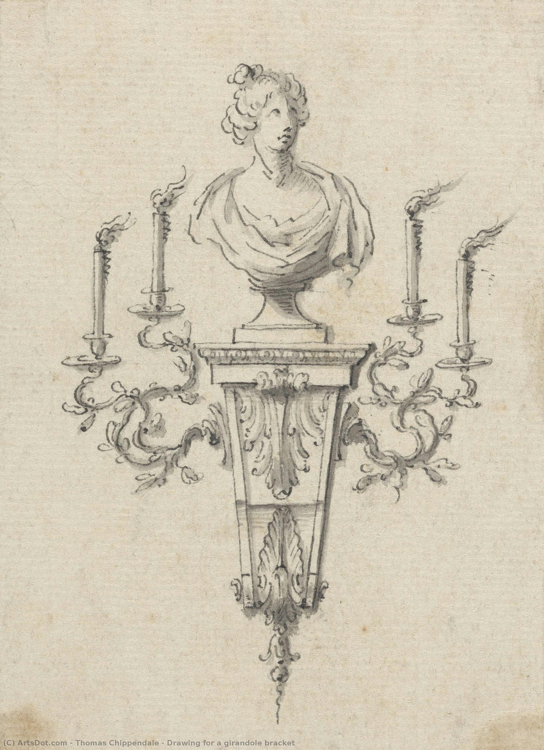 Thomas Chippendale - Drawing for a girandole bracket