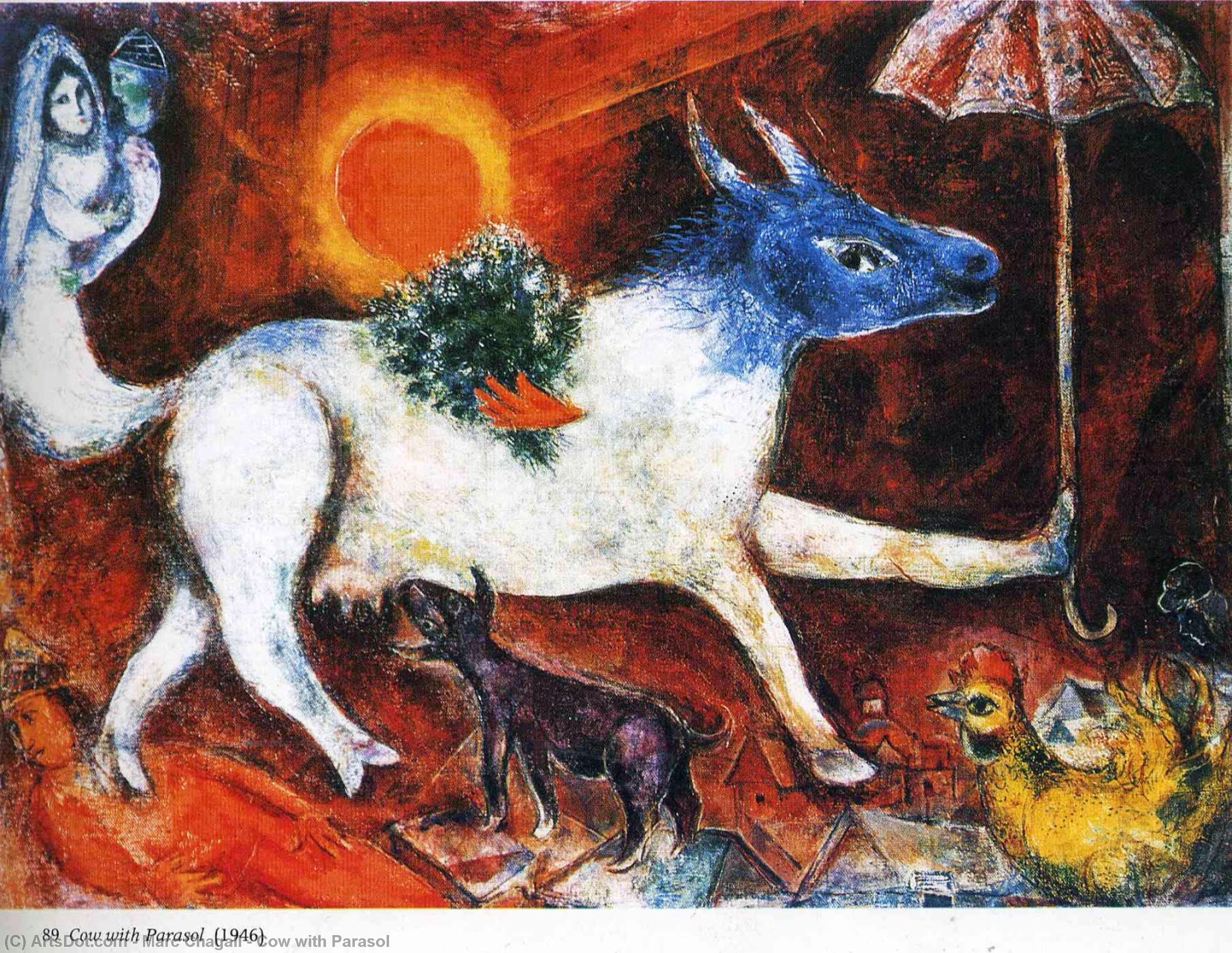 Vaca Com Parasolar — Marc Chagall