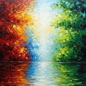 Ephemeral Light Across Waterways: A Study In Autumnal Resonance And Emerald Glow — Laurent Delcourt