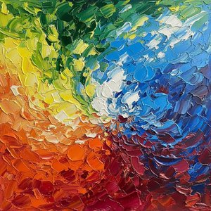 Prisminė centrifuga: spontaniška skulptūrinio impasto ir chrominės energijos radiališkas sprogimas