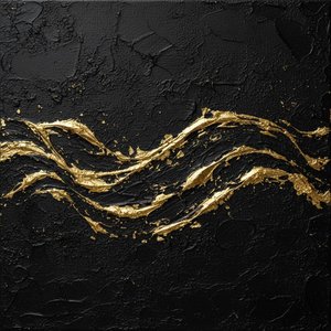 Gilded Veins of Midnight: A Monumental Study in Spontaneous Golden Fluidity