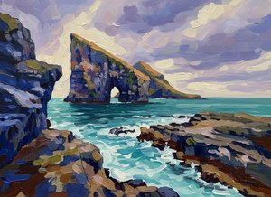 Resilienza delle maree: uno studio impressionista tra pietra e spuma