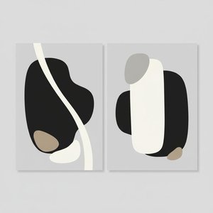 Ethereal Flow: A Monochromatic Diptych Of Serene Organic Movement And Minimalist Harmony — Laurent Fabre