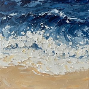 Ephemeral Surge: A Sculptural Study Of Breaking Tides And Deep Indigo Shadows — David Moreau