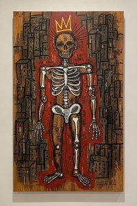 Crimson Halo Over A Fractured Urban Skeleton — Laurent Caron