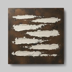 David Moreau - Monolithic Rhythms In Bronze And Cream: A Singular Study Of Impasto Texture
