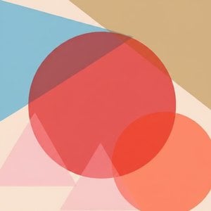 Celestial Convergence Of Terracotta Orbs And Ethereal Geometric Planes In Serene Harmony — Jean-paul Blanchet