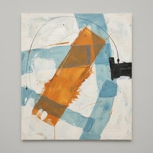 Celestial Orbit In Ochre And Cerulean: A Monumental Study Of Kinetic Tension — Laurent Fabre