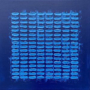 Monolithic Blue Rhythms: A Sculptural Study In Cerulean Impasto And Midnight Symmetry — Laurent Vionnet