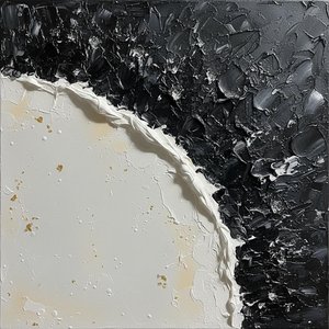 Fracture Céleste : Une Étude Monumentale D'or Lumineux Et De Vide Texturé — David Moreau
