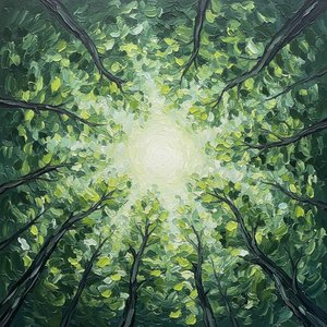 Radiant Canopy: A Singular Vision Of Luminous Forest Light And Verdant Serenity — Laurent Fontaine