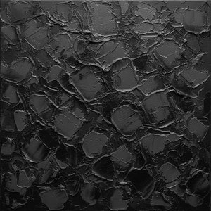 Monolithische Schatten: Eine Skulpturale Studie In Obsidian-tektonik-relief Und Kohletiefe