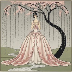 Willow Branches And The Dusty Rose Gown — Valentin Laurent De Courcey