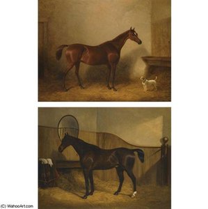 George Cole Senior - Portrait Of A Hunter With A Dog