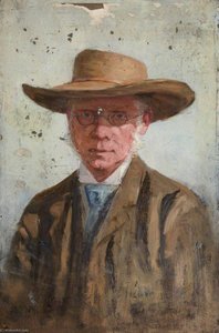 Portrait Of A Man Wearing A Wide Brimmed Hat — William Darling Mckay