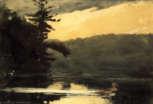 Cerfogli Nel Adirondack — Winslow Homer