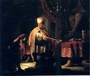 Rembrandt van Rijn - David Et Cyrus Devant L Autel De Baal, los Angeles