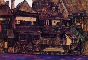 Houses On The Moldau, Krumau — Egon Schiele