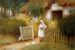 Feeding The Doves — Arthur Claude Strachan