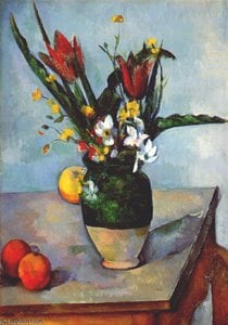 The Vase Of Tulips — Paul Cézanne, Post-impressionism