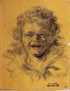 Albin Egger-Lienz - Male head, laughing