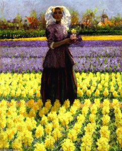 Woman In A Field Of Hyacinths — 조지 히치콕